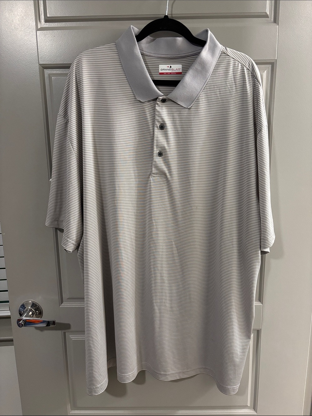 Grand Slam Light Gray Micro-Stripe Polo